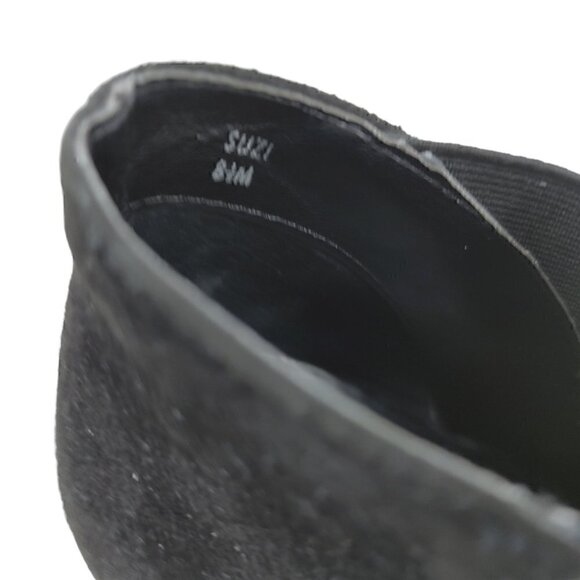 TAHARI Suzi Black Suede Side Zip Ankle Booties 8.5 - Picture 7 of 7